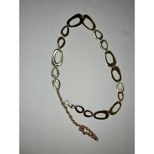 Gold Tone Chain Link Belt Adjustable Oval Links Statement Waist Belt Boho Y2K